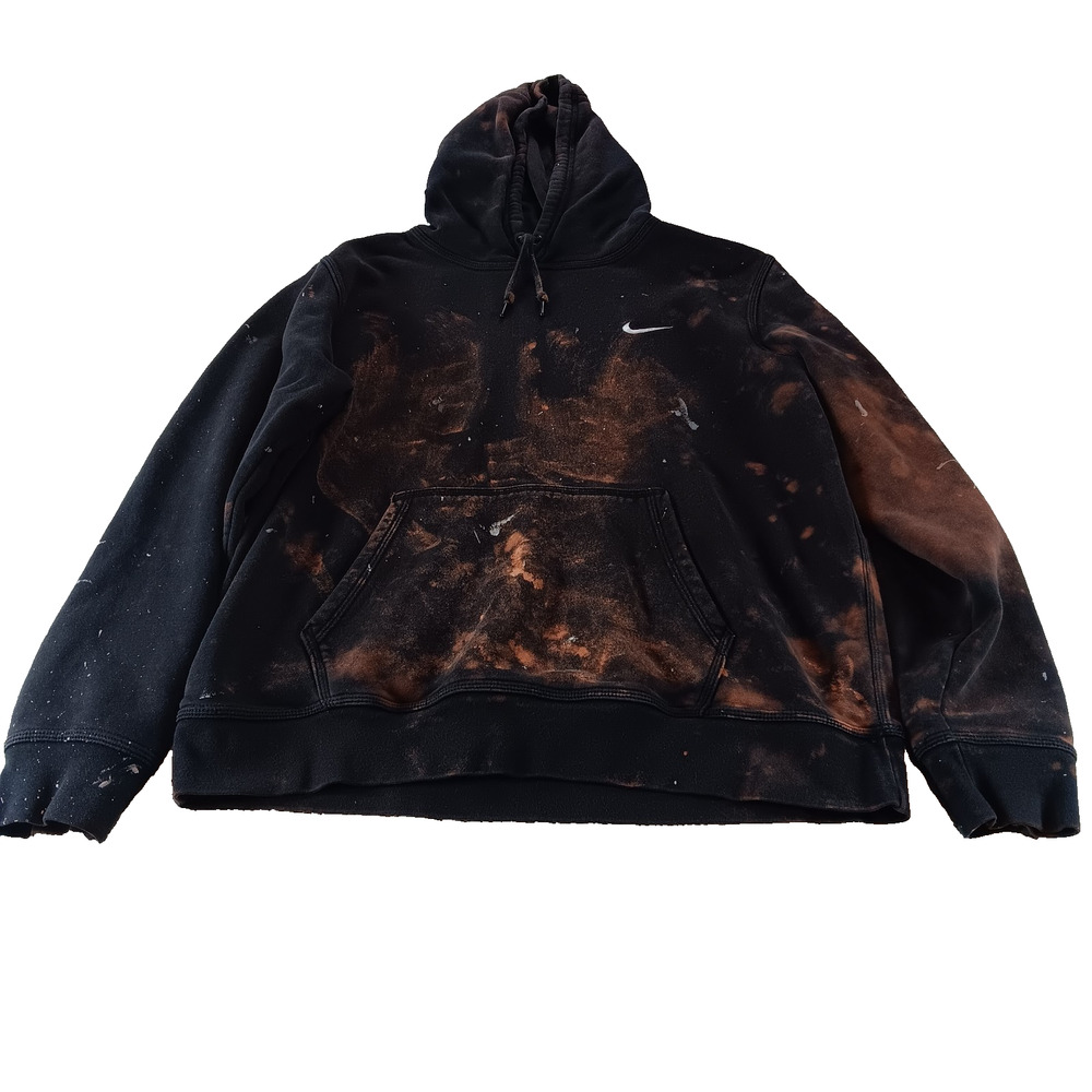 Nike Hoodie Adult‎ XL Bleached Out Dyed Sweatshirt Grunge Skate Distressed